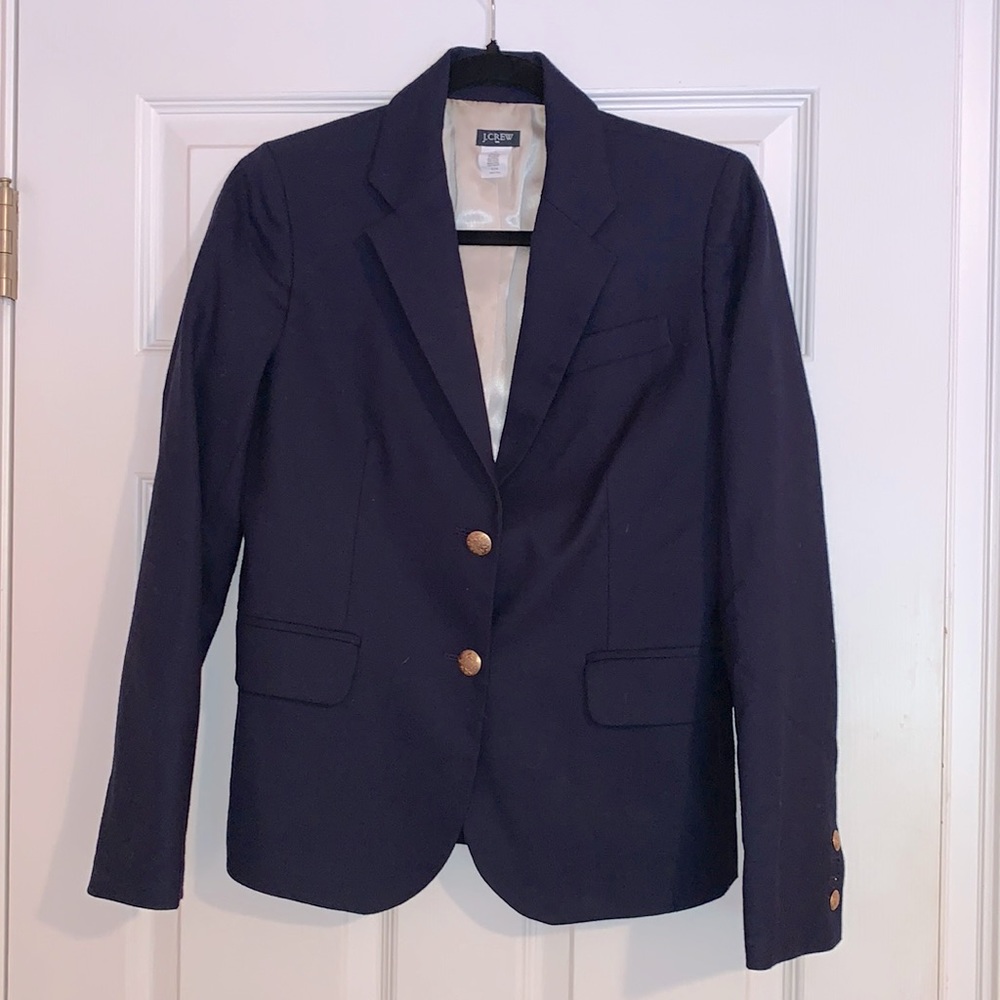 J. Crew Navy Blazer with Gold Buttons - Size 4